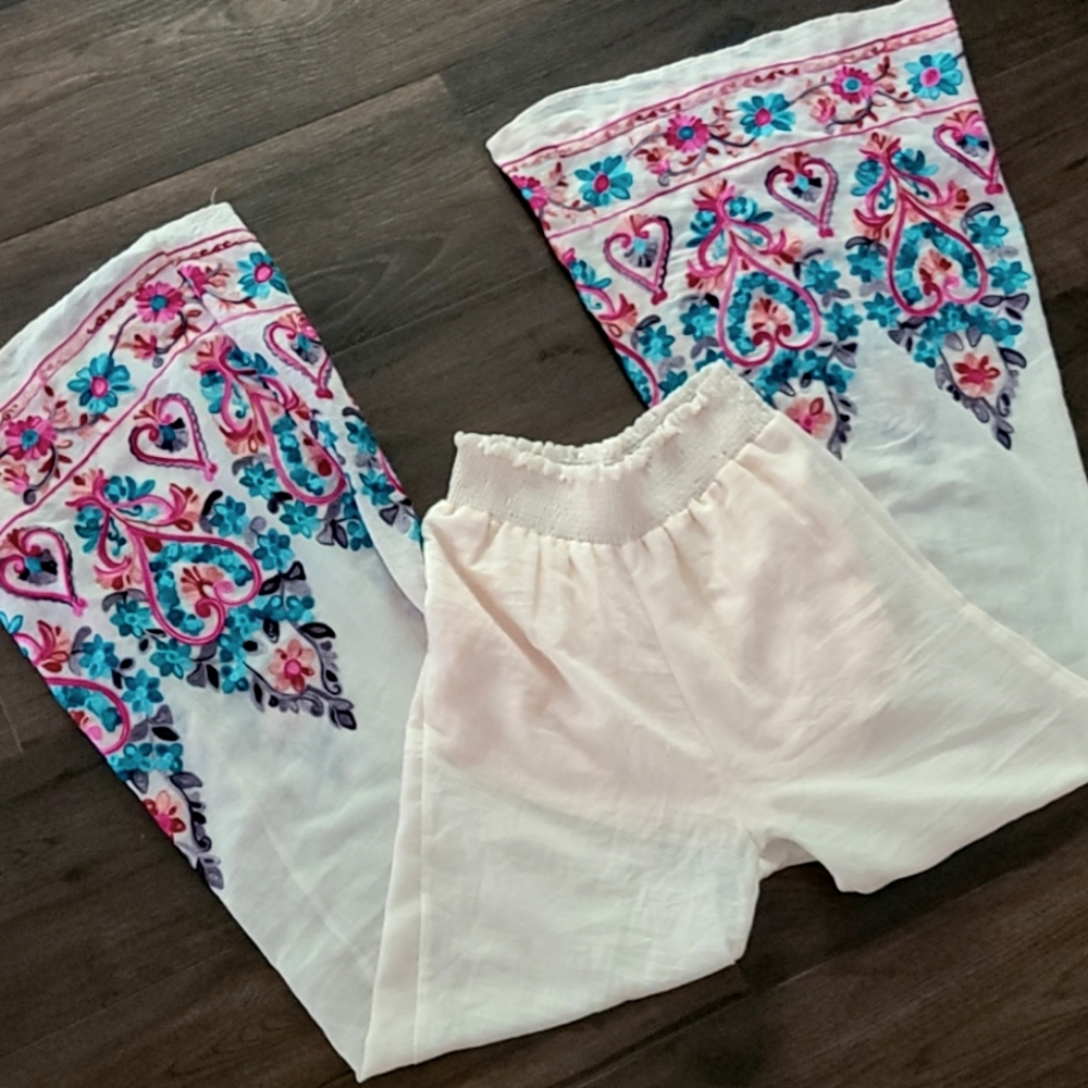 Boho Embroidered Beach ⛱ Pants Size Small